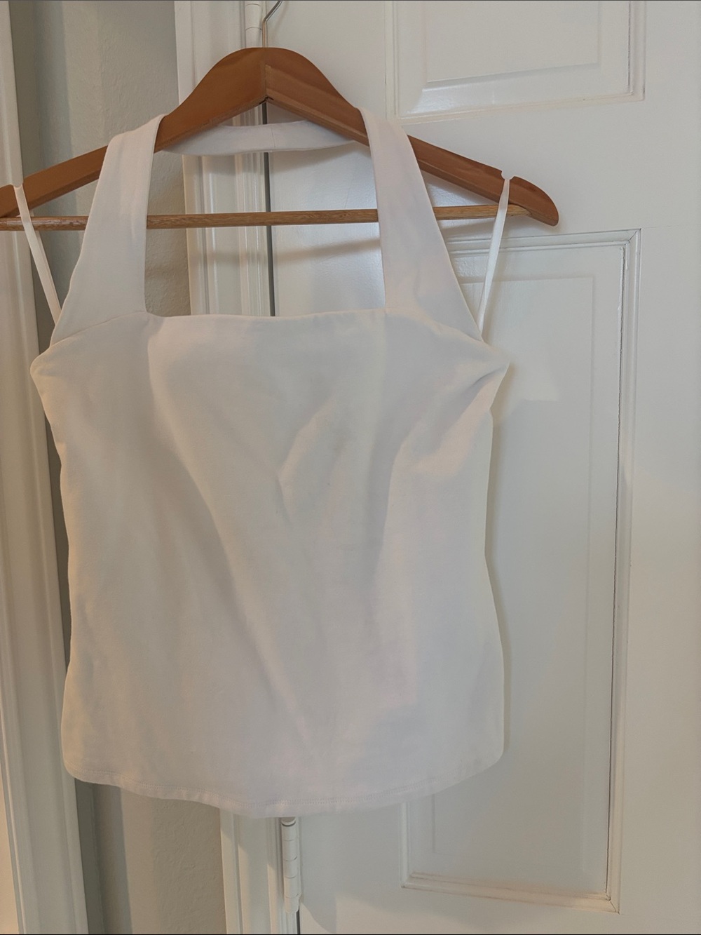 Boston Proper White Square-Neck Tank with Wide Straps